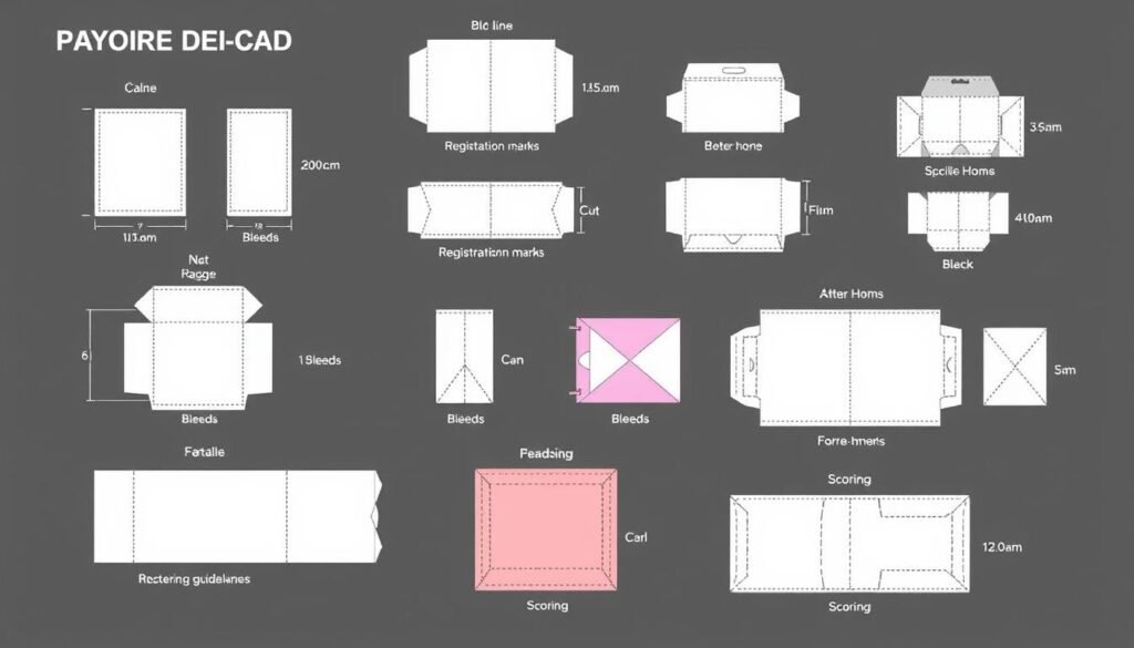 packaging dieline components